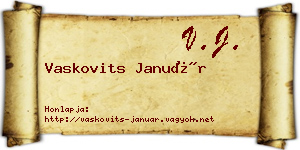 Vaskovits Január névjegykártya